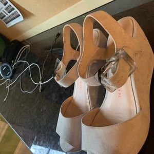 Sacha London light grey wedge sandal